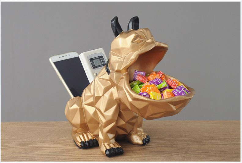 Phone Accessories Europe - Yaratıcı geometrik bulldog reçine zanaat Çeşitli