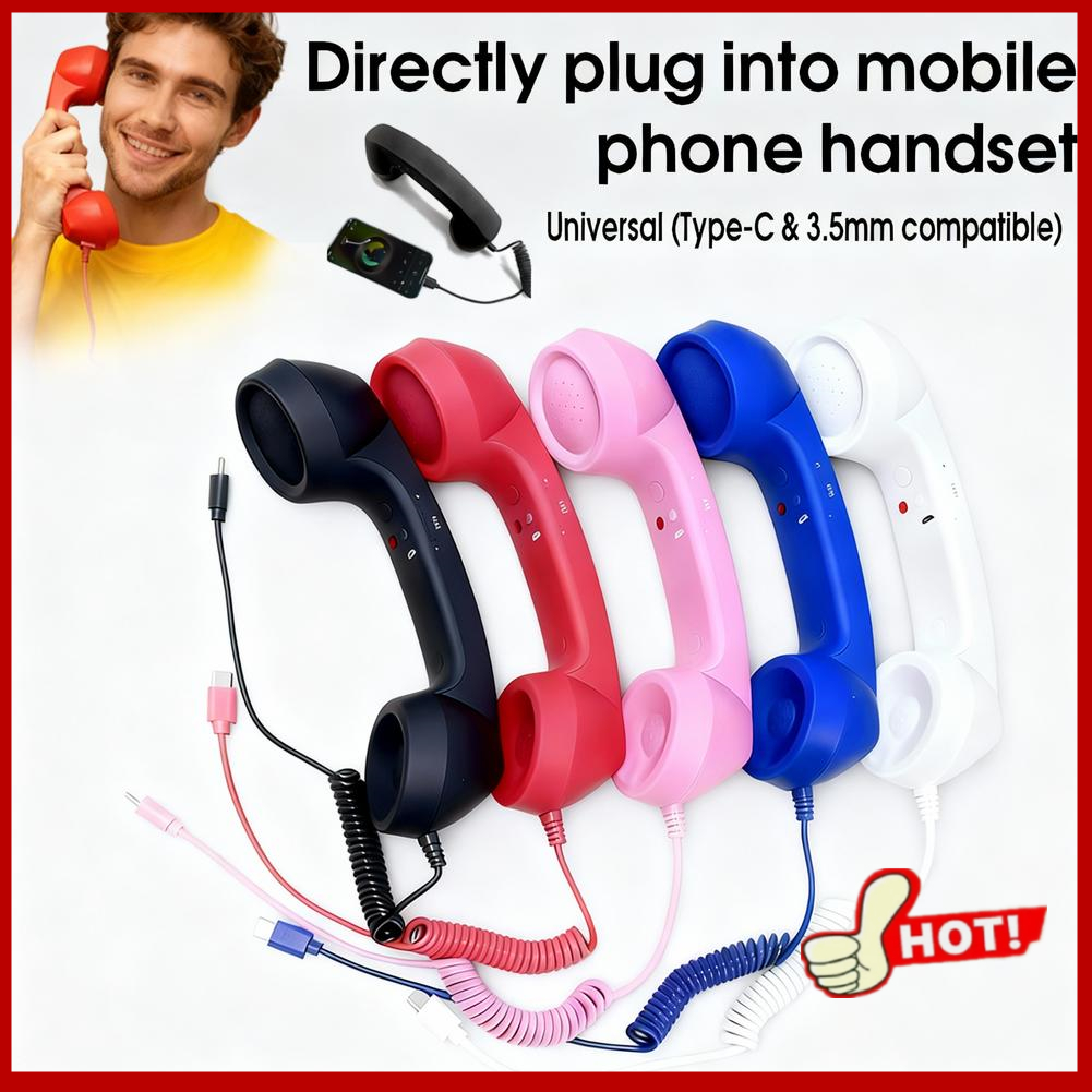 Retro Handset Phone - 2026 yeni Retro Telefon Alıcısı Tip-C/3.5mm